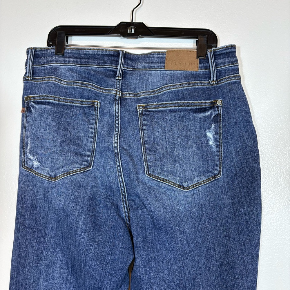 Judy Blue Skinny Fit Sz 18W Weekend Escape Denim Jeans Shark Bite Raw Hem - Picture 8 of 15